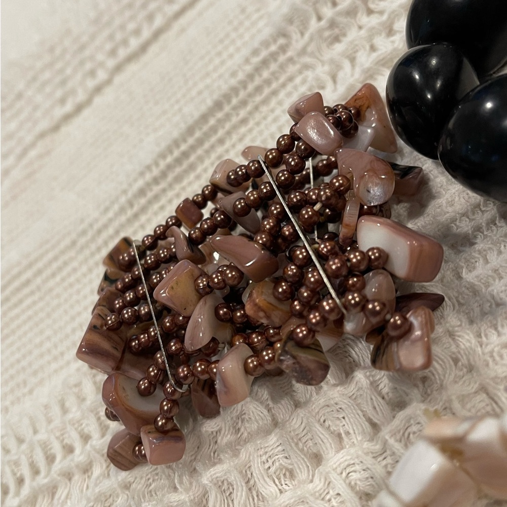 Shell/Bead/Hawaiian Sea Bean/Tagua Mixed Bracelets - Picture 9 of 9